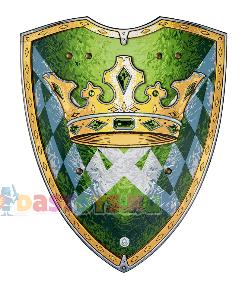 Набор рыцаря меч и щит зеленый с короной