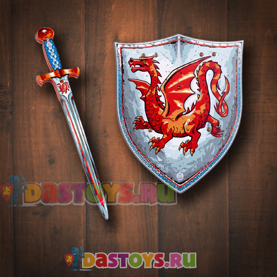 Набор рыцаря игровой с красным драконом