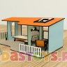 Кукольный домик одноэтажный с мебелью ​