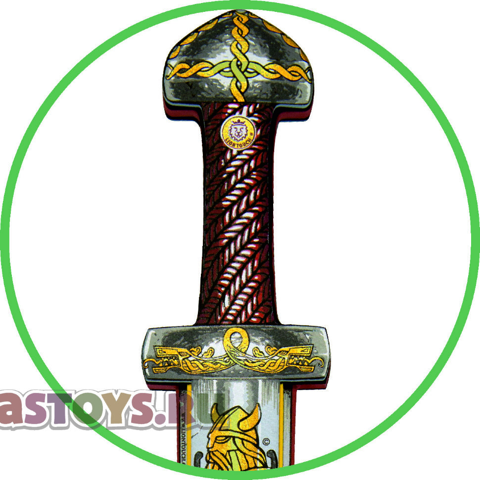 Игрушечный меч викинга с красной рукоятью
