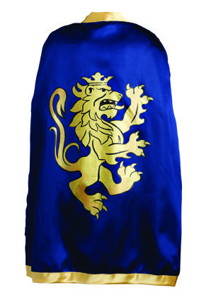 Синий рыцарский плащ с золотым львом