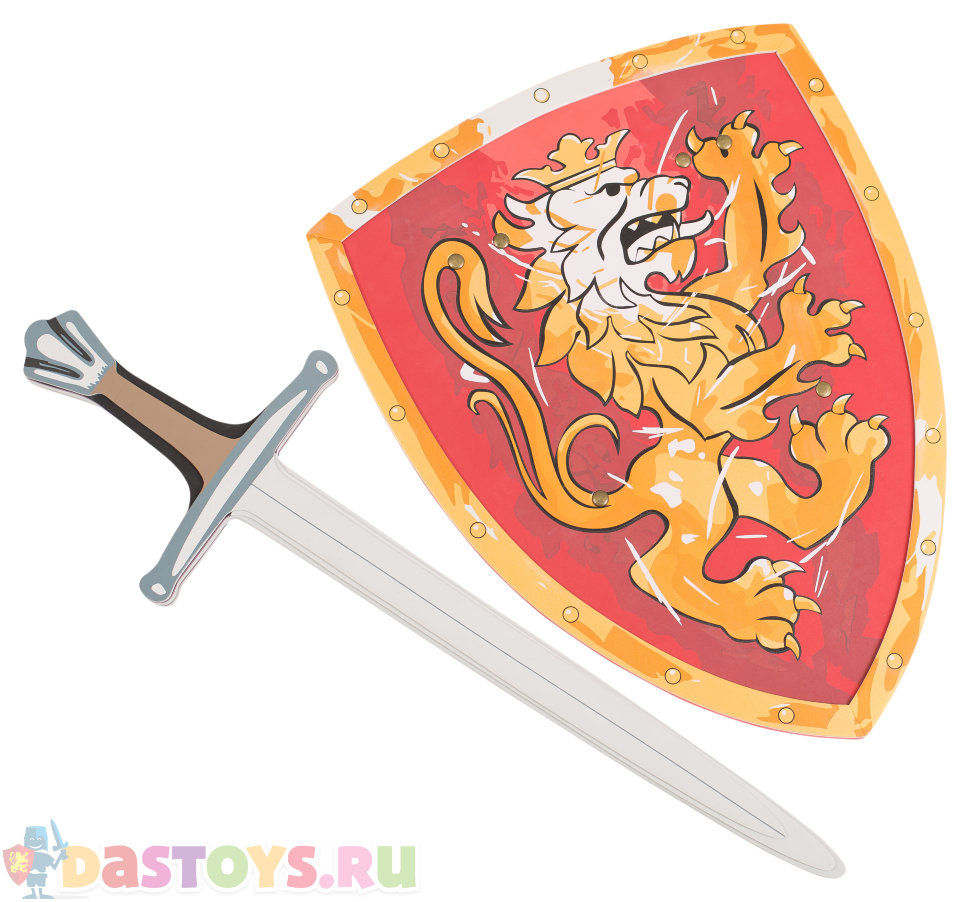 Игрушечный меч с красным щитом