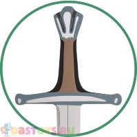 Меч с коричневой рукоятью