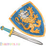 Игрушечный набор из меча и голубого щита