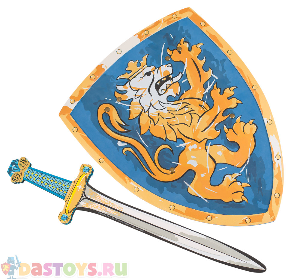 Игрушечный набор из меча и голубого щита
