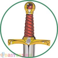 Игрушечный меч с красной рукоятью и золотой крестовиной