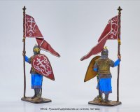Оловянный солдатик Русский дружинник со стягом, 13 век