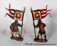 Оловянный солдатик  Русский дружинник-знаменосец, 14 век.