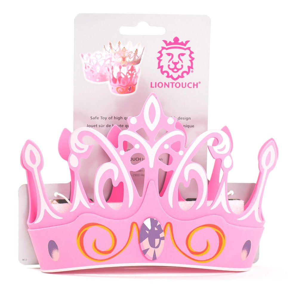 Розовая корона для девочки вид спереди