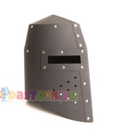 Рыцарский шлем  крестоносца детский  черный с заклепками, картон 