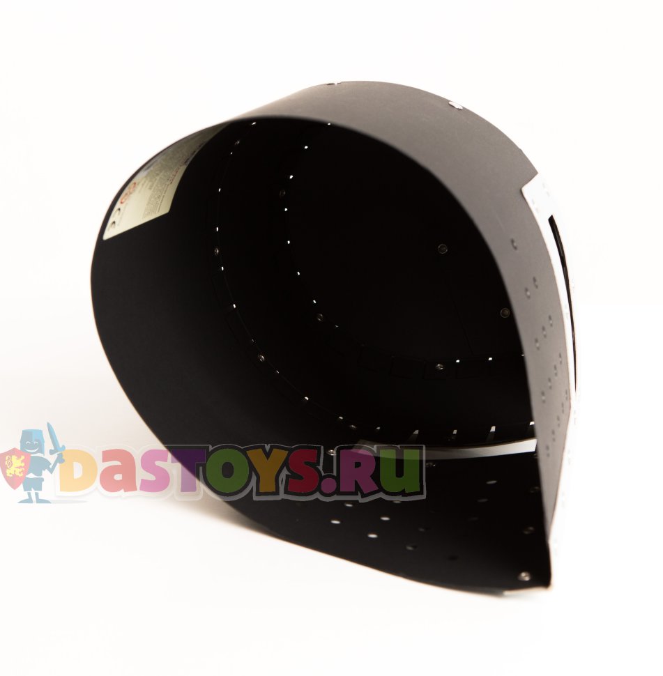 Рыцарский шлем черный с серебристым, картон