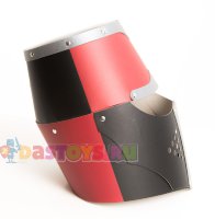 Рыцарский шлем с забралом детский черно-красный, картон