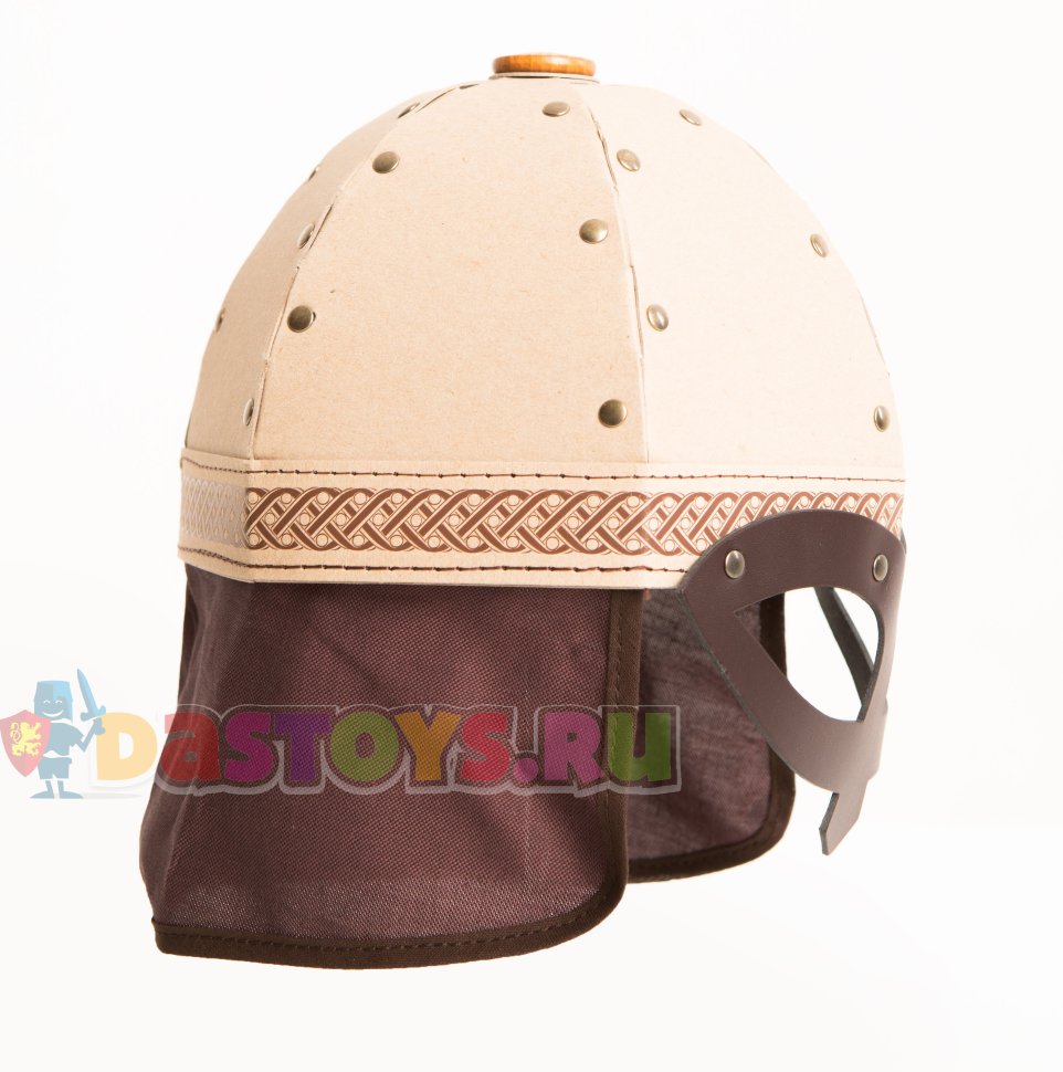 Шлем богатыря с полумаской, картон, текстиль
