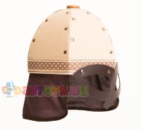 Шлем богатыря с полумаской, картон, текстиль