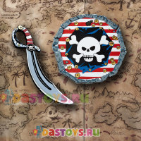 Набор пирата игровой щит и сабля