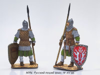 Оловянная фигурка Русский пеший воин, 4-15 век.