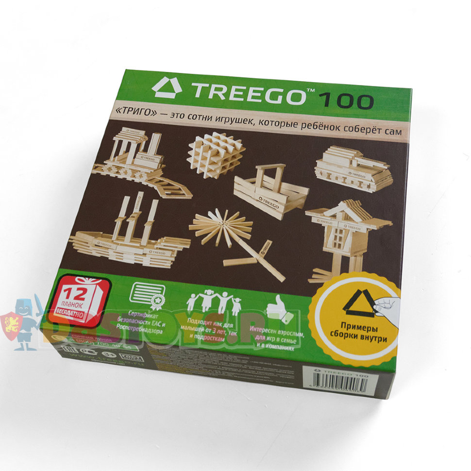 Конструктор Триго, 100 планок, картонная упаковка