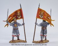 Оловянная фигурка Русский дружинник-знаменосец, 13 век