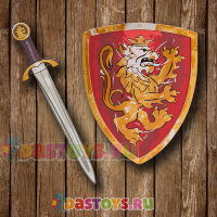 Набор рыцаря игровой красный щит и меч