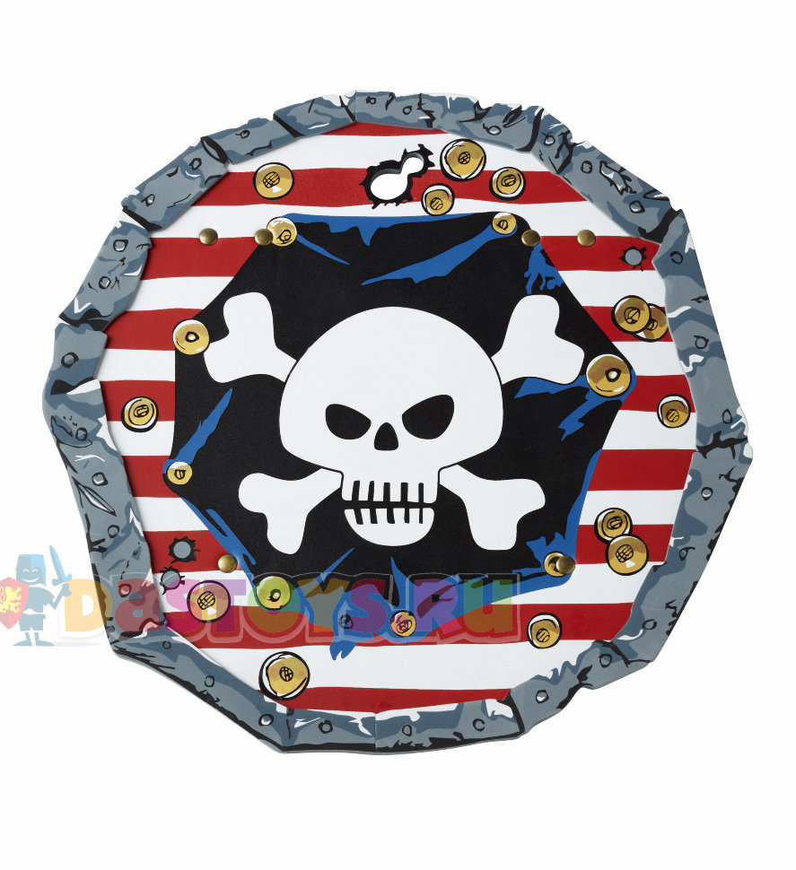 Игровой набор пирата детский 4 предмета (сабля, щит, шляпа, повязка на глаз)