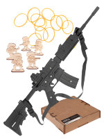 Винтовка М4 из дерева с макетом коллиматорного прицела и стрельбой очередями