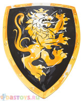 Черный щит с коронованным золотым львом