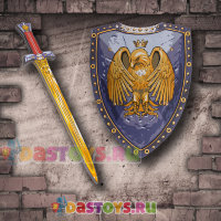 Набор рыцаря игровой щит и меч с орлом