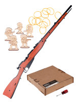 Игрушечная деревянная винтовка Мосина без прицела, стреляет резинками, со штыком