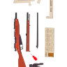 Игрушечная деревянная винтовка Мосина без прицела, стреляет резинками, со штыком