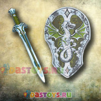 Набор рыцарь щит и меч (зеленые)