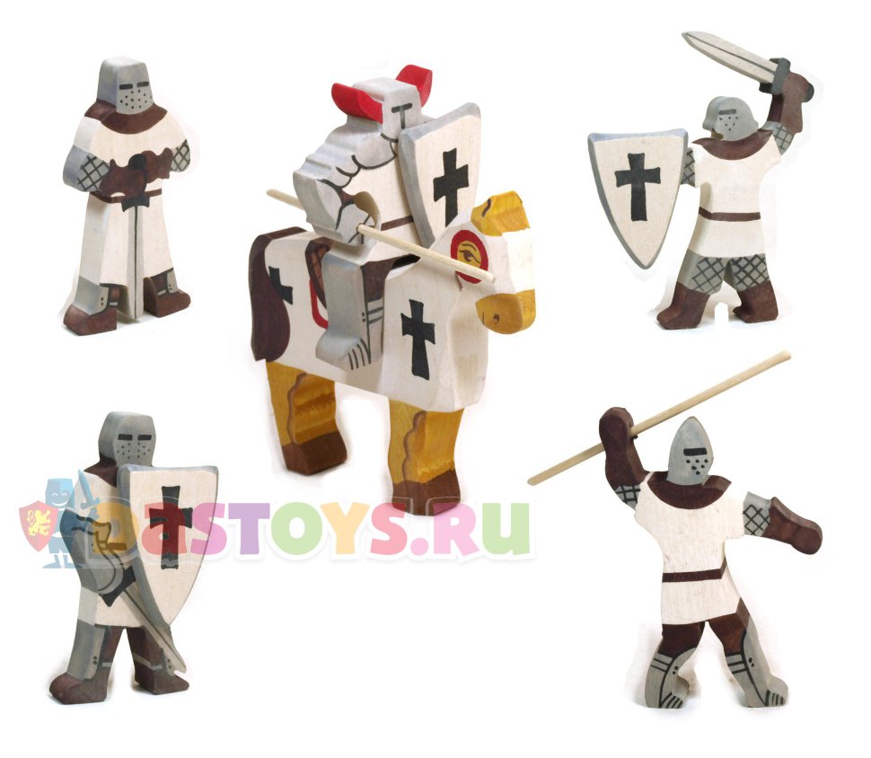 Набор деревянных крестоносцев (рыцарей)