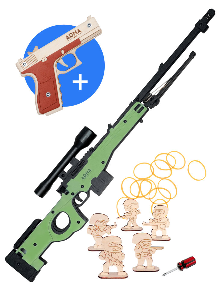Спецназ полиции - 1: снайперская винтовка AWP и пистолет “Глок” из дерева