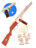 Набор Партизанский командир - 1: деревянный автомат ППШ и пистолет ТТ