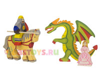 Игровой набор рыцарь на коне, дракон, принцесса