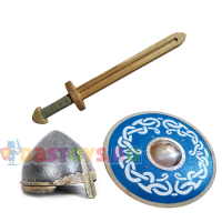 Набор богатыря детский (вацлавка), синий щит