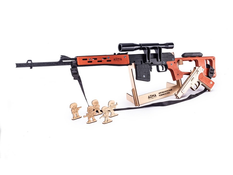 Набор резинкострелов «Афганский снайпер - 2» (Винтовка СВД и пистолет АПС)