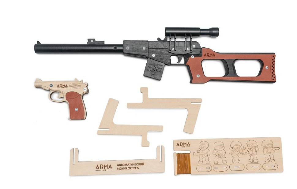 Набор резинкострелов «Снайпер СОБРа - 2» (Винтовка ВСС «Винторез» и пистолет Макарова ПМ)