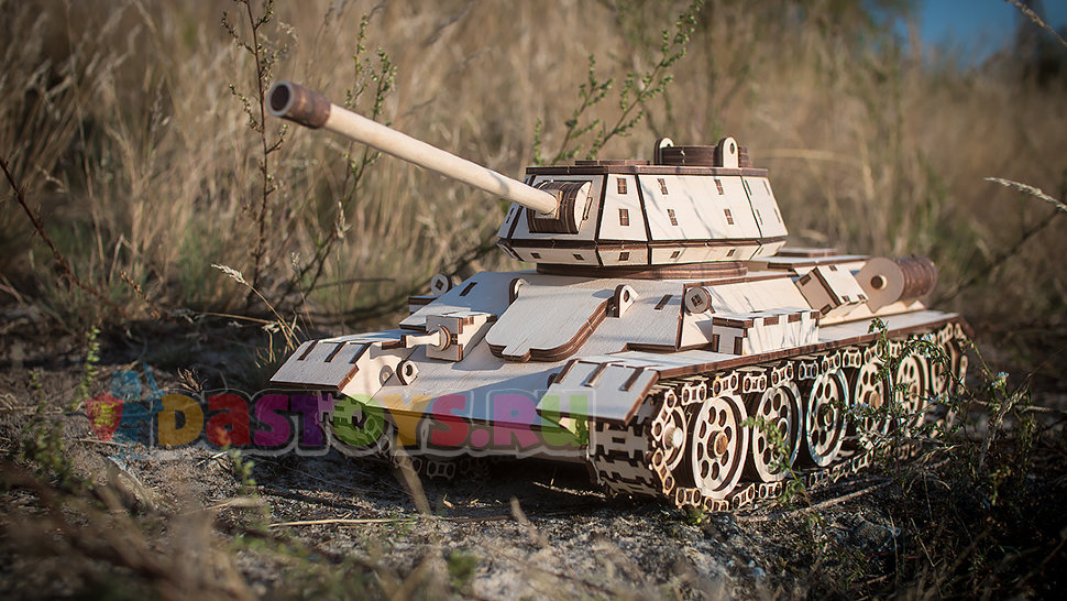 Сборная модель танк Eco Wood Art Танк Т-34