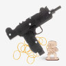 Пистолет-пулемет (автомат) «Узи», игрушка-резинкострел из дерева