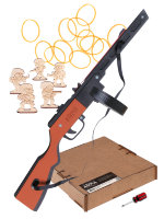 Деревянный макет ППШ ARMA в сборе, стреляющий резинками, 70 см., черный