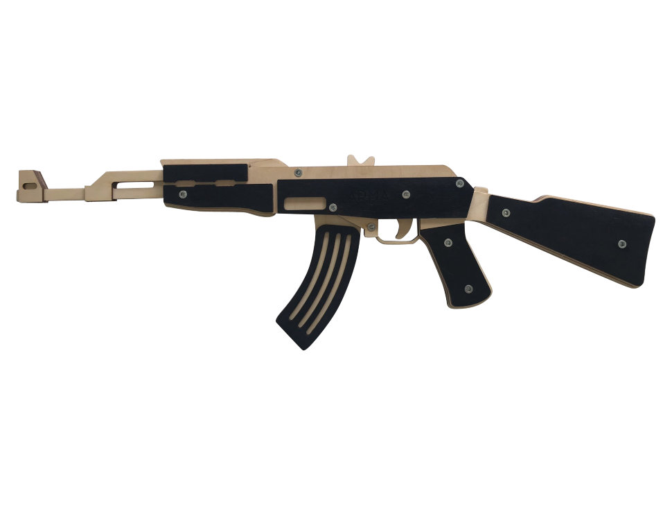 Многозарядный резинкострел, автоматическая стрельба, 70 см, съемный приклад, черный
