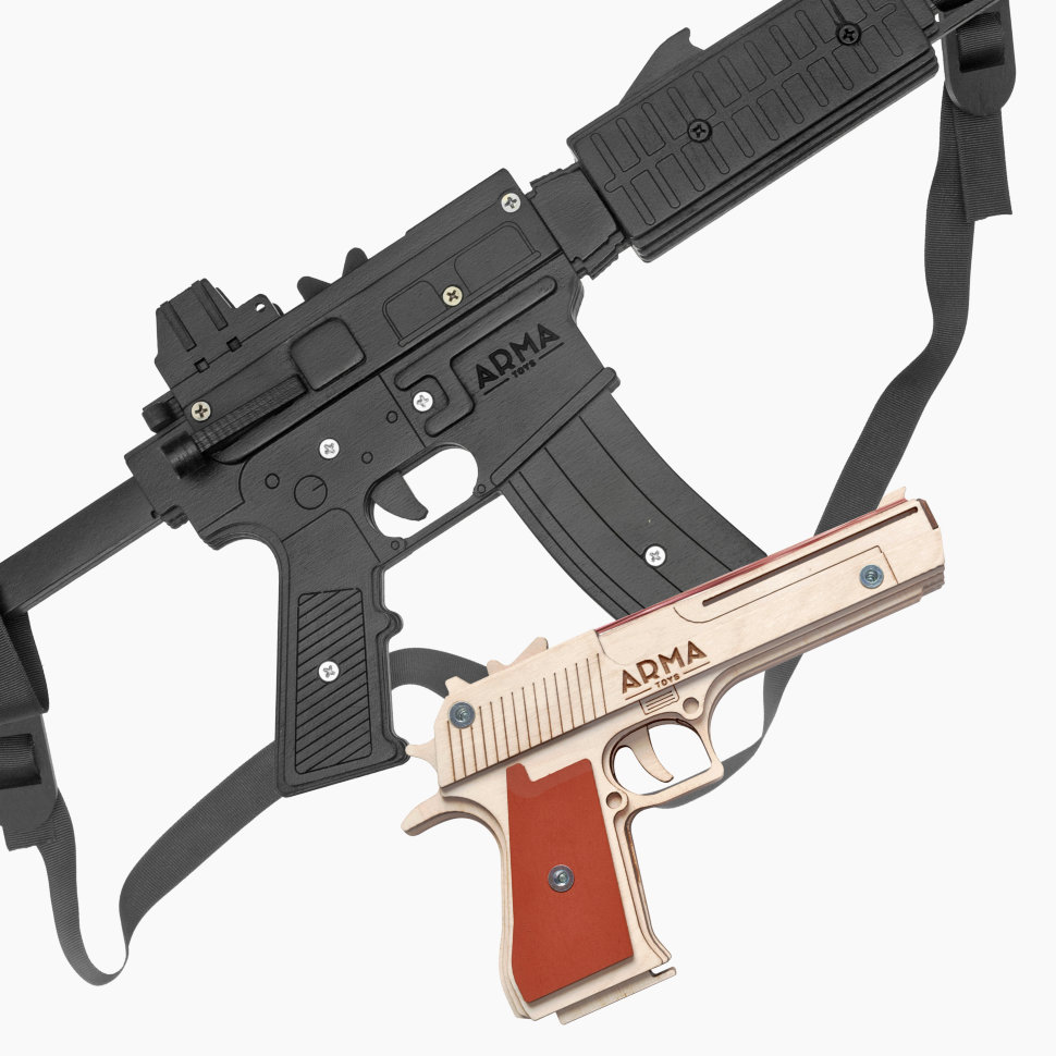 Набор «Герой боевиков − 2» (штурмовая винтовка М4 с коллиматором, пистолет Дигл)