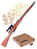 Игрушечная деревянная винтовка Мосина с оптическим прицелом, стреляет резинками, со штыком