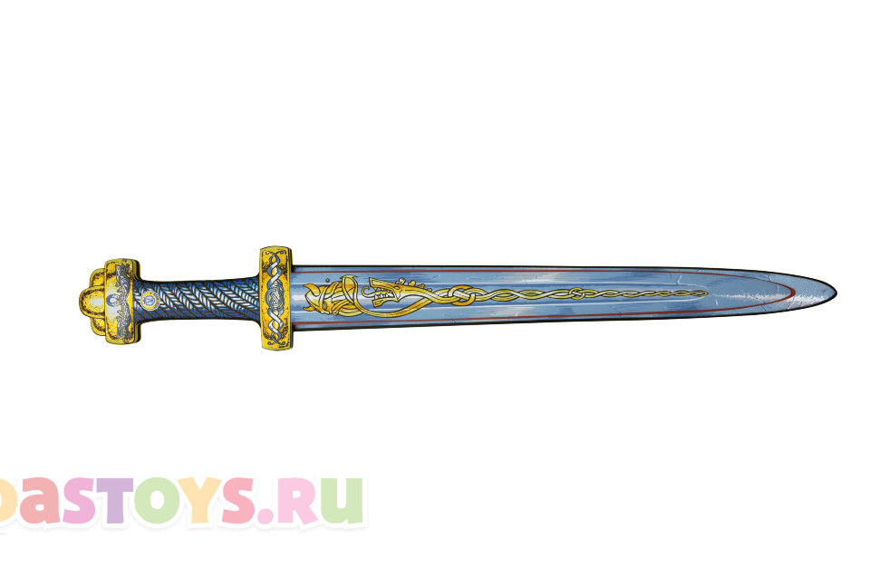 Игрушечный меч викинга с синей рукоятью