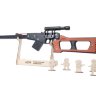 Деревянная снайперская винтовка с прицелом в сборе (ВСС, Винторез), стреляет резинками, черная