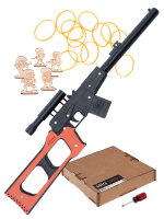 Деревянная снайперская винтовка с прицелом в сборе (ВСС, Винторез), стреляет резинками, черная