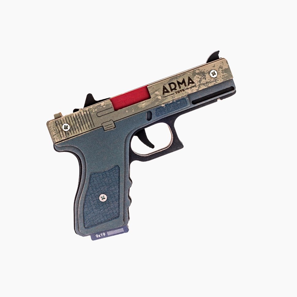 Пистолет «Глок» из игры CS:GO в скине «Ястреб» (деревянный резинкострел)