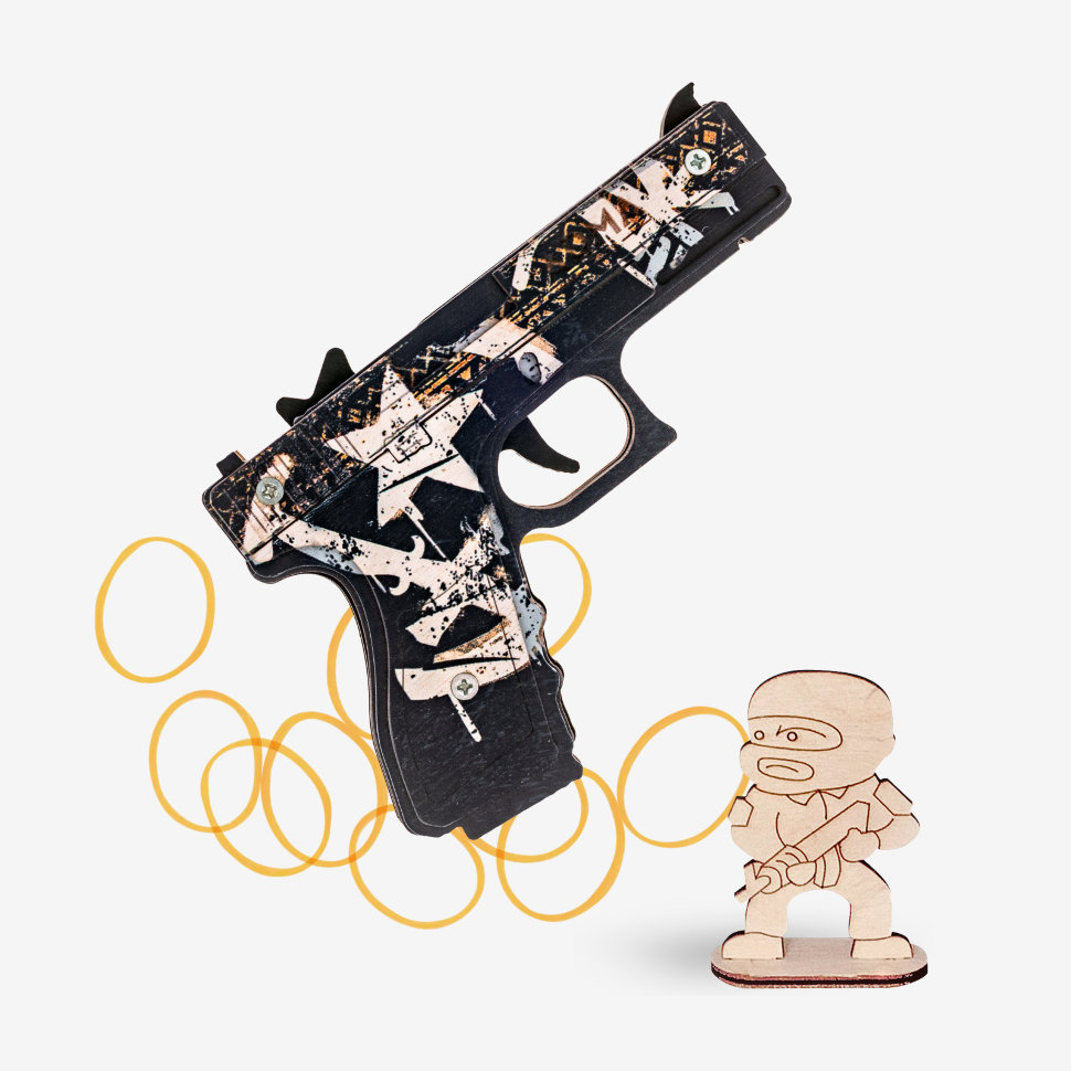 Пистолет «Глок» из игры CS:GO в скине «Пустынный повстанец» (деревянный)