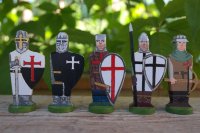 Набор из 5 фигурок рыцарей, ручная работа, в коробке